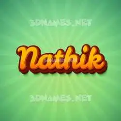 nathik in Green Rays style - 3D name wallpaper
