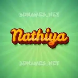 nathiya in Green Rays style - 3D name wallpaper