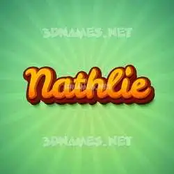 nathlie in Green Rays style - 3D name wallpaper