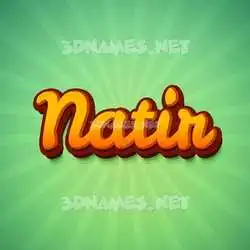 natir in Green Rays style - 3D name wallpaper