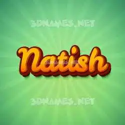 natish in Green Rays style - 3D name wallpaper