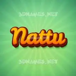 nattu in Green Rays style - 3D name wallpaper