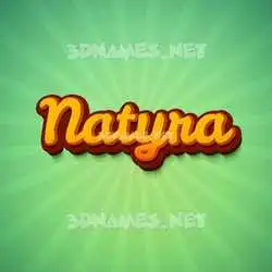 natyra in Green Rays style - 3D name wallpaper