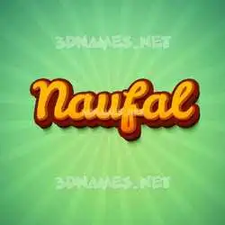 naufal in Green Rays style - 3D name wallpaper