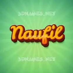 naufil in Green Rays style - 3D name wallpaper