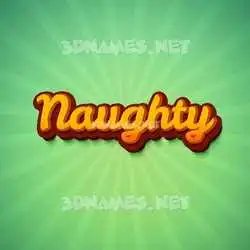 naughty in Green Rays style - 3D name wallpaper