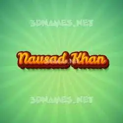 nausad khan in Green Rays style - 3D name wallpaper