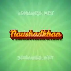 naushadkhan in Green Rays style - 3D name wallpaper