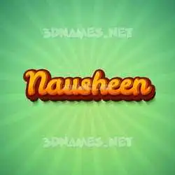 nausheen in Green Rays style - 3D name wallpaper