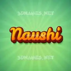 naushi in Green Rays style - 3D name wallpaper