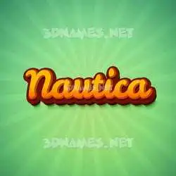nautica in Green Rays style - 3D name wallpaper