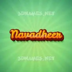 navadheer in Green Rays style - 3D name wallpaper