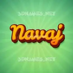 navaj in Green Rays style - 3D name wallpaper