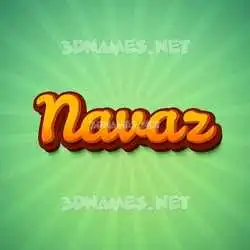 navaz in Green Rays style - 3D name wallpaper
