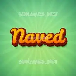 naved in Green Rays style - 3D name wallpaper