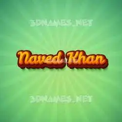 naved khan in Green Rays style - 3D name wallpaper