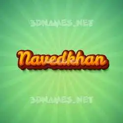 navedkhan in Green Rays style - 3D name wallpaper