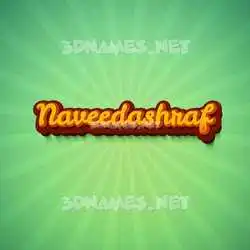 naveedashraf in Green Rays style - 3D name wallpaper