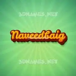 naveedbaig in Green Rays style - 3D name wallpaper