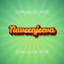 naveenjeeva in Green Rays style - 3D name wallpaper