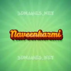 naveenkazmi in Green Rays style - 3D name wallpaper
