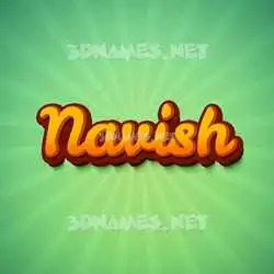navish in Green Rays style - 3D name wallpaper