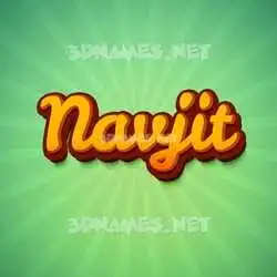 navjit in Green Rays style - 3D name wallpaper