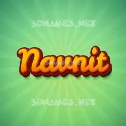 navnit in Green Rays style - 3D name wallpaper