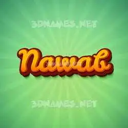 nawab in Green Rays style - 3D name wallpaper