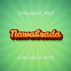 nawabzada in Green Rays style - 3D name wallpaper