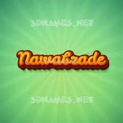 nawabzade in Green Rays style - 3D name wallpaper