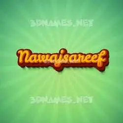 nawajsareef in Green Rays style - 3D name wallpaper