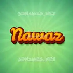 nawaz in Green Rays style - 3D name wallpaper