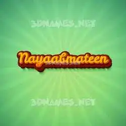nayaabmateen in Green Rays style - 3D name wallpaper