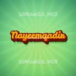 nayeemqadir in Green Rays style - 3D name wallpaper