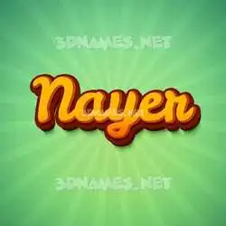 nayer in Green Rays style - 3D name wallpaper