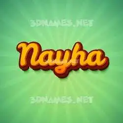 nayha in Green Rays style - 3D name wallpaper