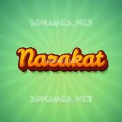 nazakat in Green Rays style - 3D name wallpaper
