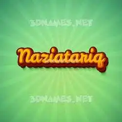 naziatariq in Green Rays style - 3D name wallpaper
