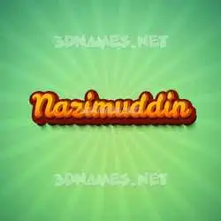nazimuddin in Green Rays style - 3D name wallpaper