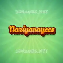 naziyarayees in Green Rays style - 3D name wallpaper