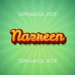 nazreen in Green Rays style - 3D name wallpaper