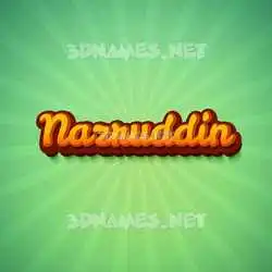 nazruddin in Green Rays style - 3D name wallpaper