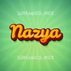 nazya in Green Rays style - 3D name wallpaper