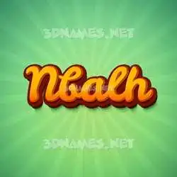nbalh in Green Rays style - 3D name wallpaper