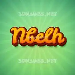 nbelh in Green Rays style - 3D name wallpaper