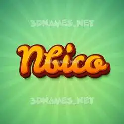 nbico in Green Rays style - 3D name wallpaper