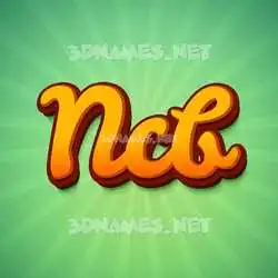 ncb in Green Rays style - 3D name wallpaper