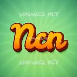 ncn in Green Rays style - 3D name wallpaper