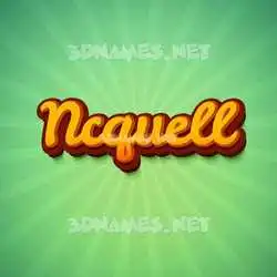 ncquell in Green Rays style - 3D name wallpaper